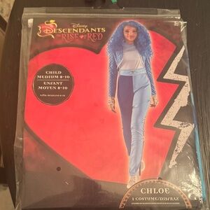 New Disney Descendants Chloe Blue and White Costume for Kids 8-10